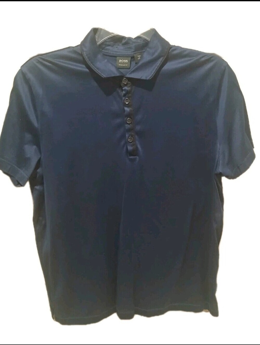 Hugo Boss Navy Blue Button Down Polo Shirt Men Size:XL